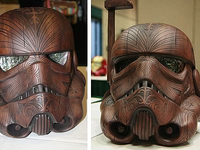 Elmetto di Star Wars in legno