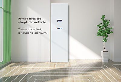 Novita RDZ PDC Pompa di calore e impianto radiante. Cresce il comfort, si riducono i consumi